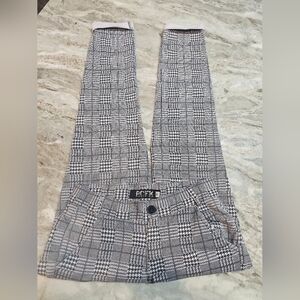 Women’s Black White Plaid Houndstooth Pants Slim Fit Stretch Size 8 (Pacifika)